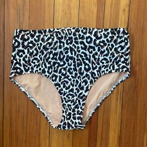 Jcrew high waisted leopard bathing suit bottom